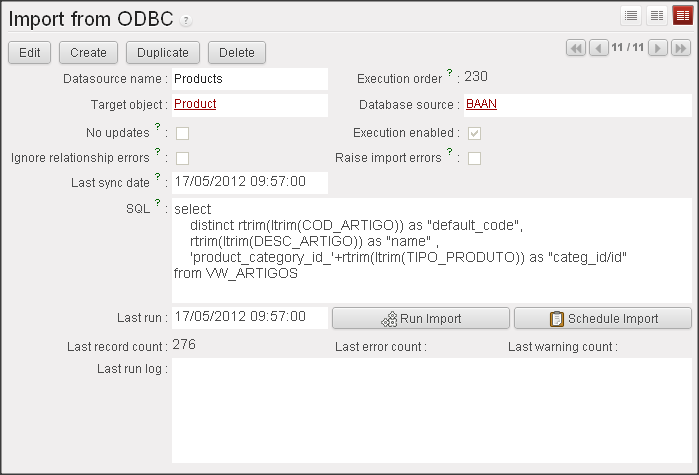 Import data from SQL and ODBC data sources.
