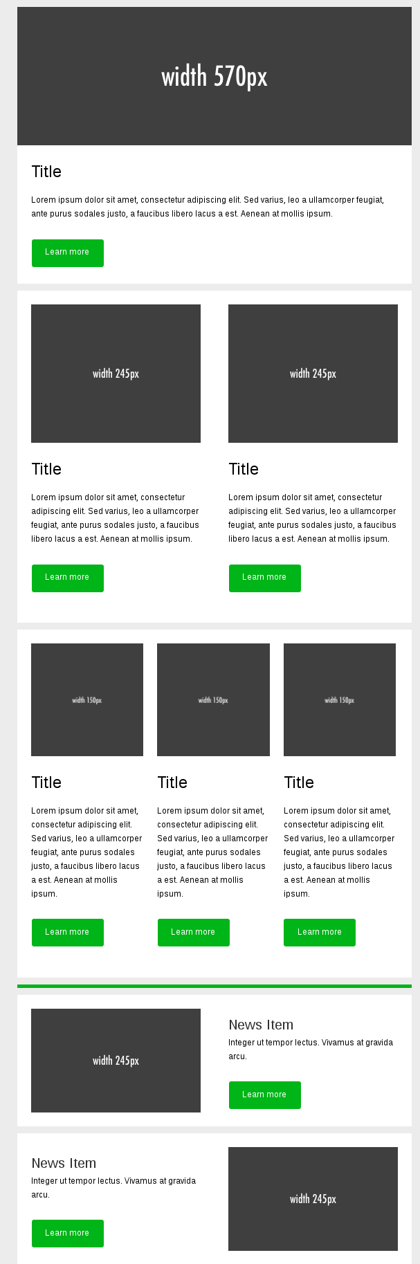 Responsive Layout Snippets for Writing Emails
