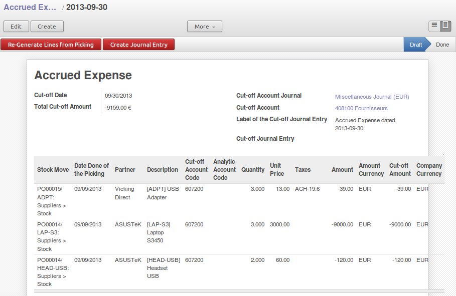 Account Cut-off Accrual Picking