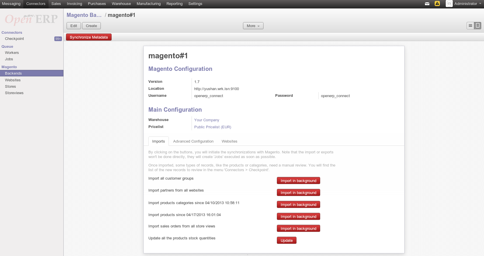 Magento Connector